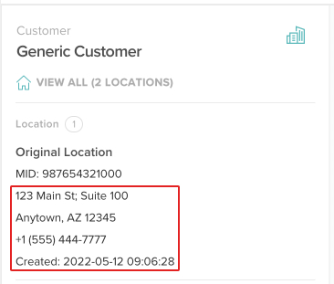 screenshot of the customer panel with the additional fields highlighted