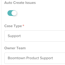 screenshot of create issues email options