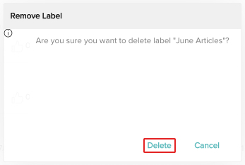 screenshot of the remove label popup with the delete button highlighted