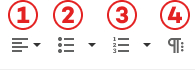 screenshot of the paragraph options with each one individually numbered